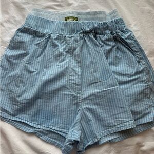 Daily drills Poplin Double Band Resort Shorts Blue Stripe